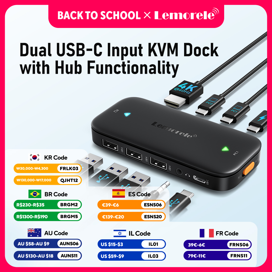 Hdmi Matrix Switch - Lemorele H200 USB-C KVM Switch USB