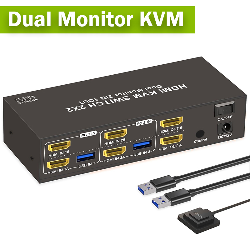 Hdmi Matrix Switch - 2X2 Monitor Ganda HDMI KVM Switcher