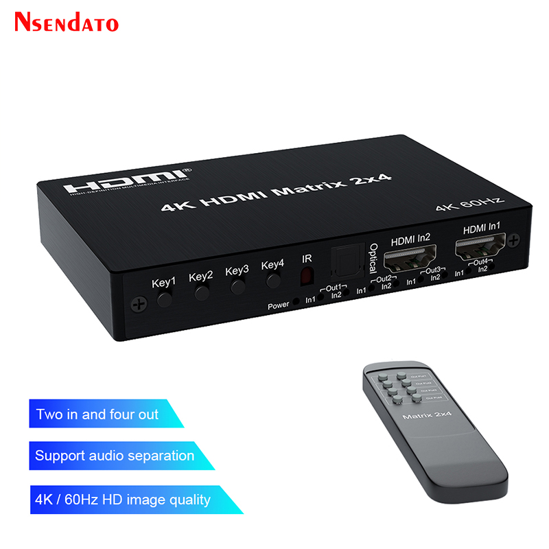 Hdmi Matrix Switch - 4K 60Hz HDMI Matrix 2x4 untuk