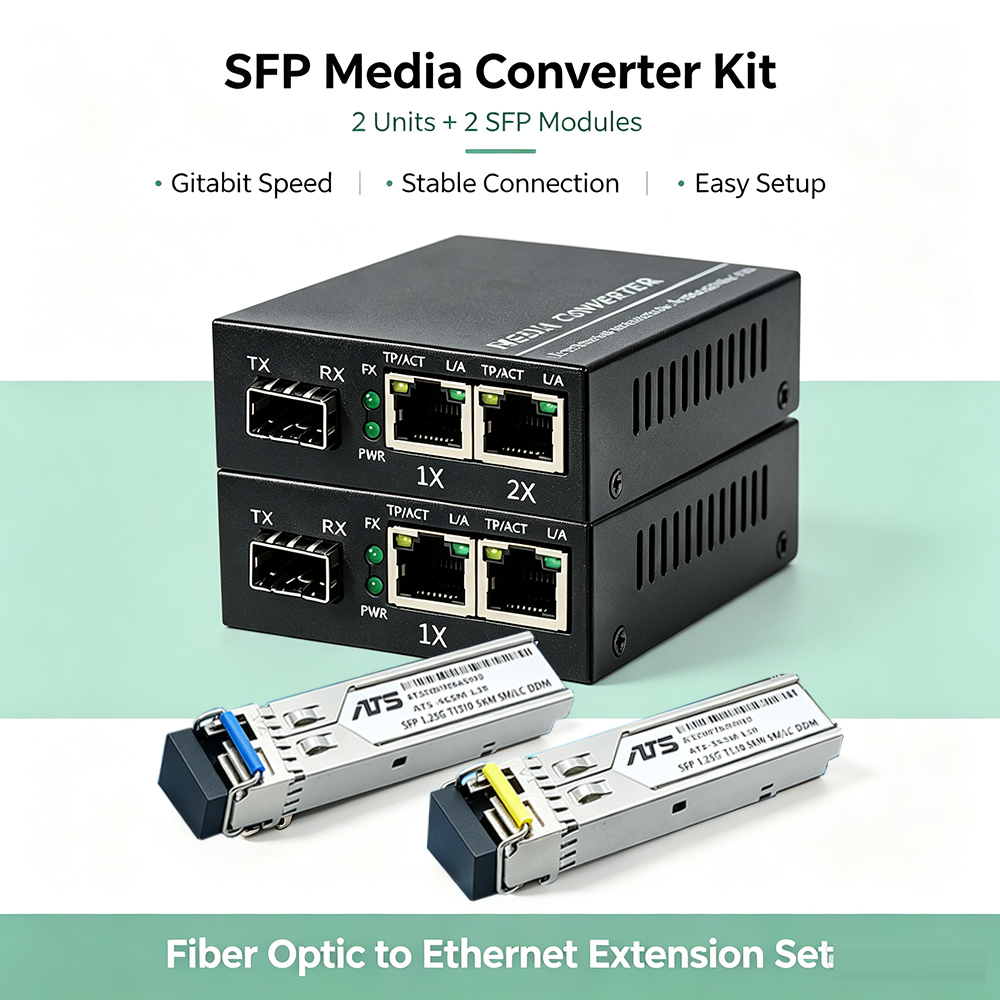 Power Over Ethernet - Kit Konverter Media Gigabit SFP 1.25G