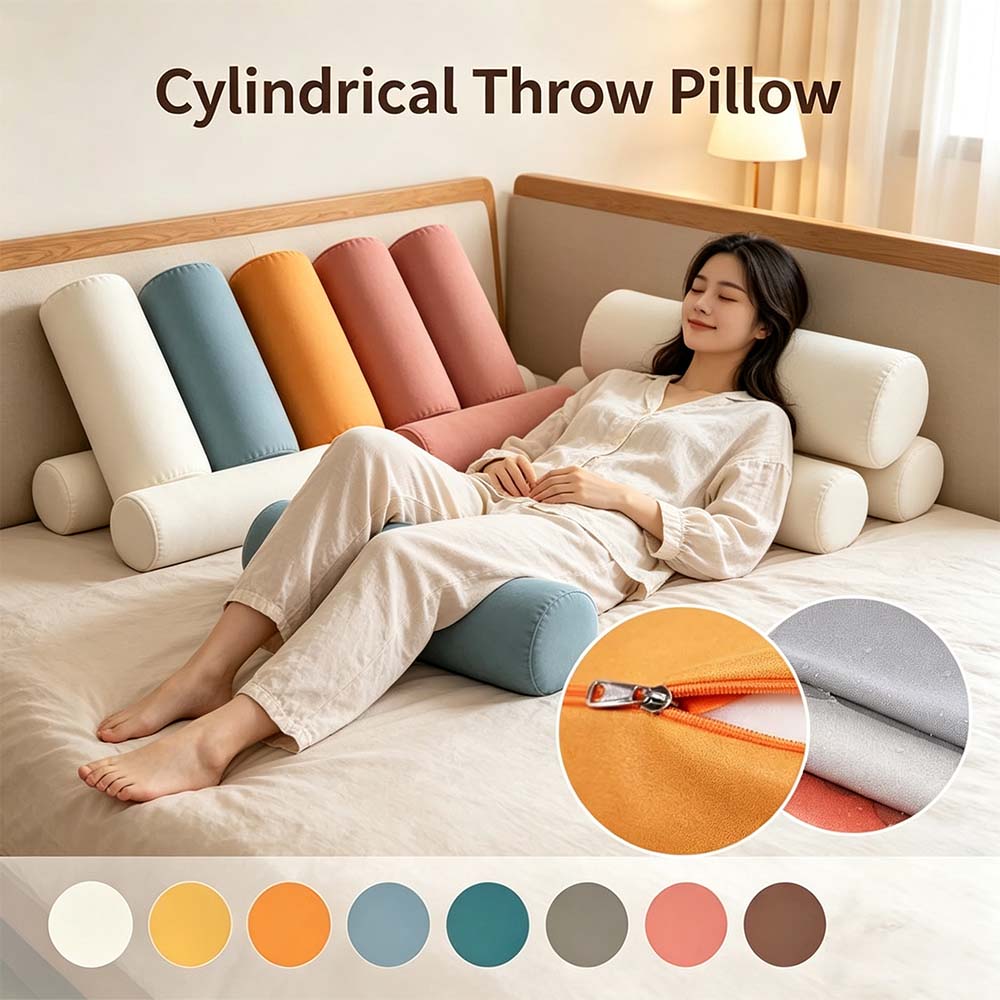 Office Tech Chair - Bantal Silinder Warna Solid Kain Teknis