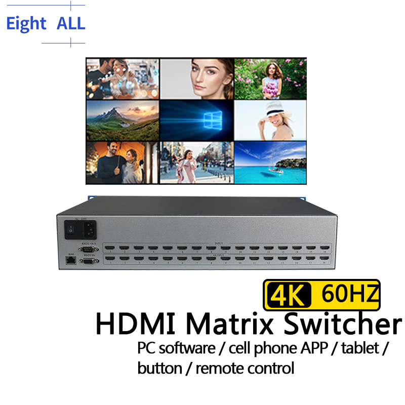 Hdmi Matrix Switch - Switch Matrix HDMI 4K@60Hz 8x8 4x4