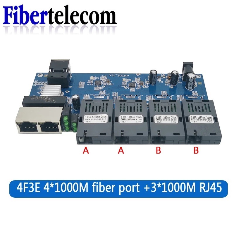 Power Over Ethernet - Konverter Media serat optik Gigabit SC