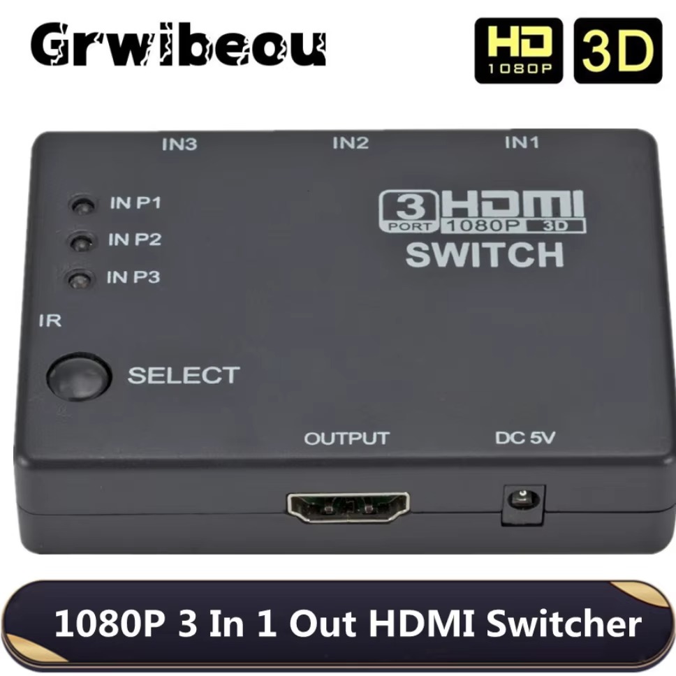 Hdmi Matrix Switch - Pengalih HDMI 3x1 sakelar KVM 1080P,