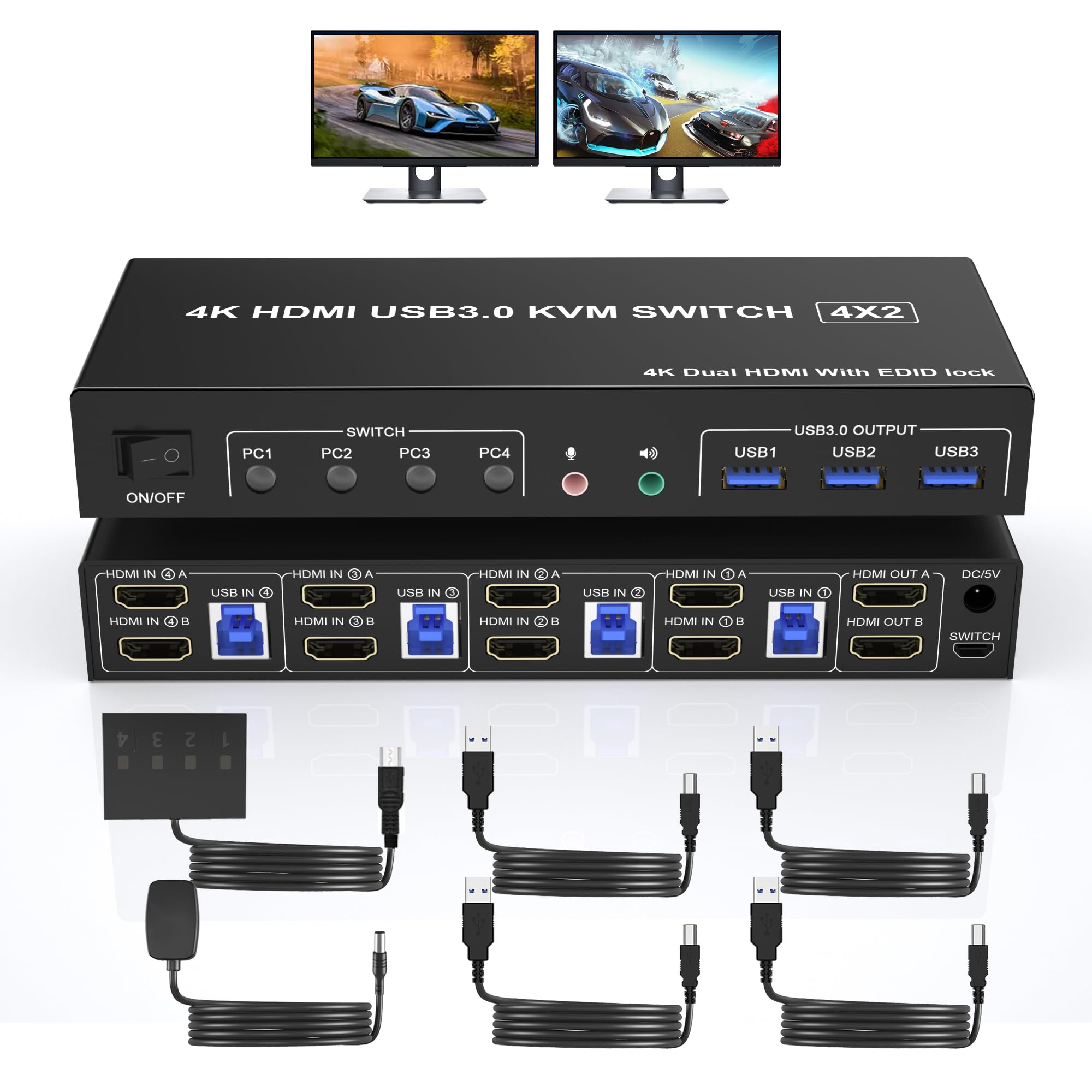 Hdmi Matrix Switch - 4K USB 3.0 KVM Switch HDMI