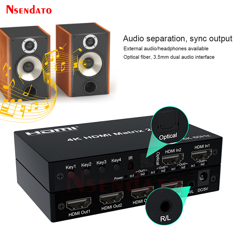 4K 60Hz HDMI Matrix 2x4 untuk  - Hdmi Matrix Switch ulasan dan harga
