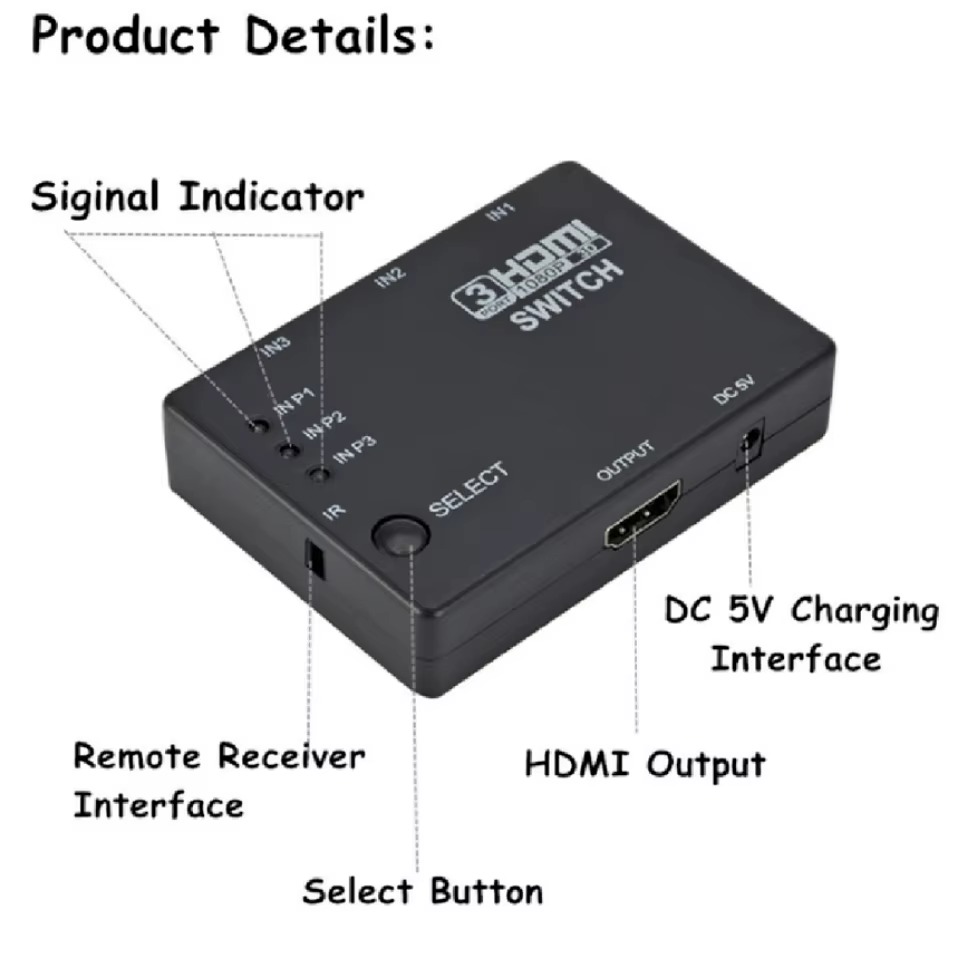 Pengalih HDMI 3x1 sakelar KVM  - Hdmi Matrix Switch ulasan dan harga
