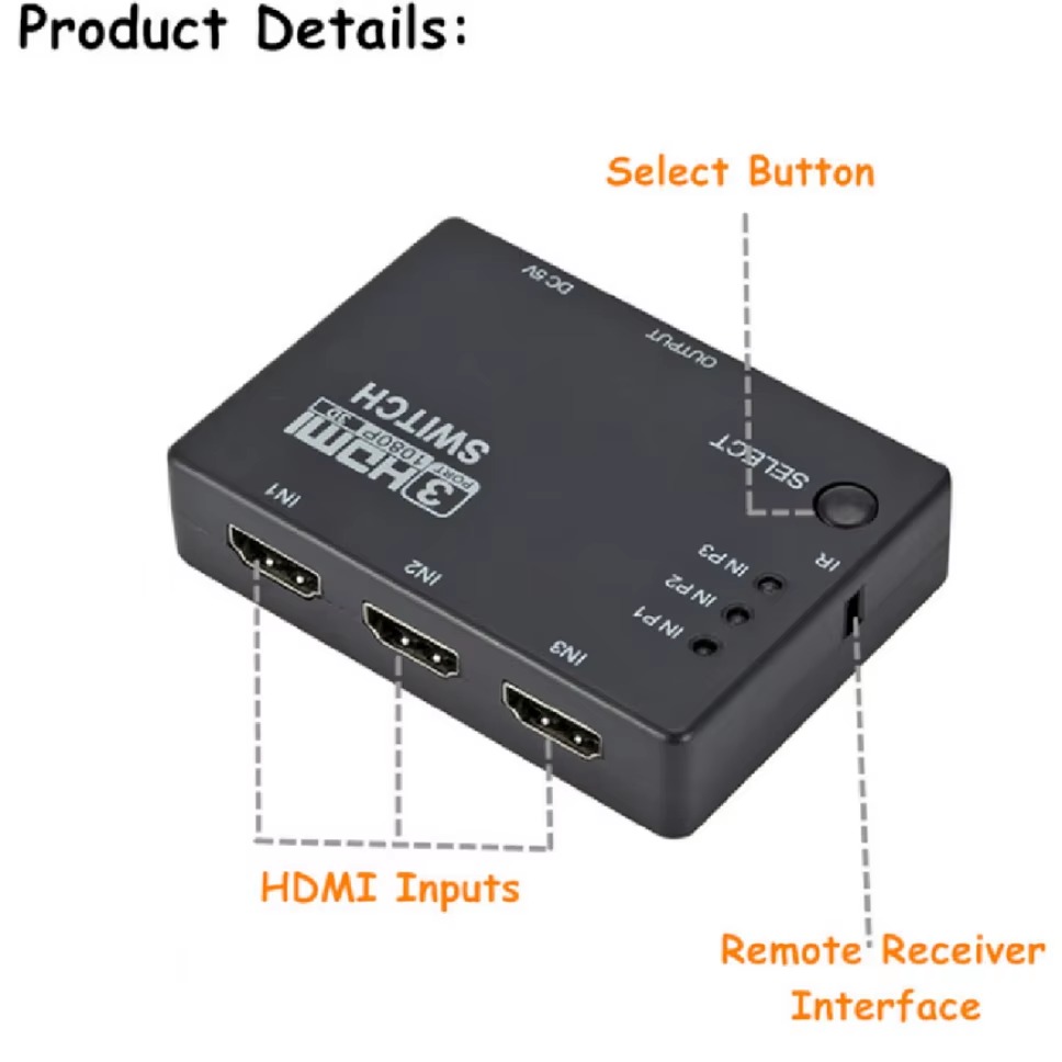 Pengalih HDMI 3x1 sakelar KVM  - Hdmi Matrix Switch ulasan dan harga